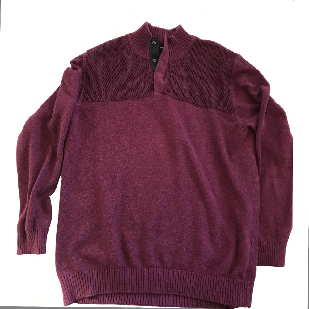 Roundtree & York burgundy snap neck sweater 2XTall